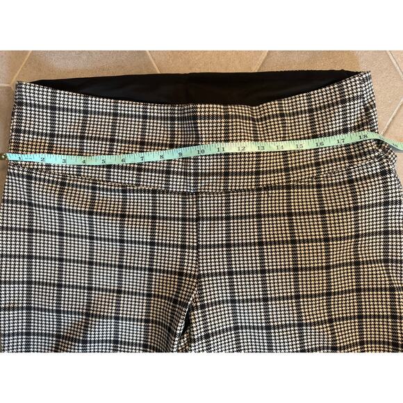 Style & Co Plaid Pull-On Pants XL Black White Houndstooth Stretch Workwear - Picture 3 of 4